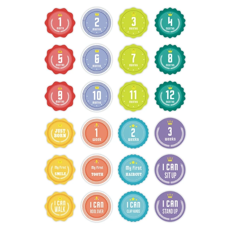 12 Pcs/Set Baby Pregnant Monthly Stickers Round Memory Recording Milestone Sticker Newborn Growth Photo Props
12 Pcs/Set Baby Pregnant Monthly Stickers Round Memory Recording Milestone Sticker Newborn Growth Photo Props