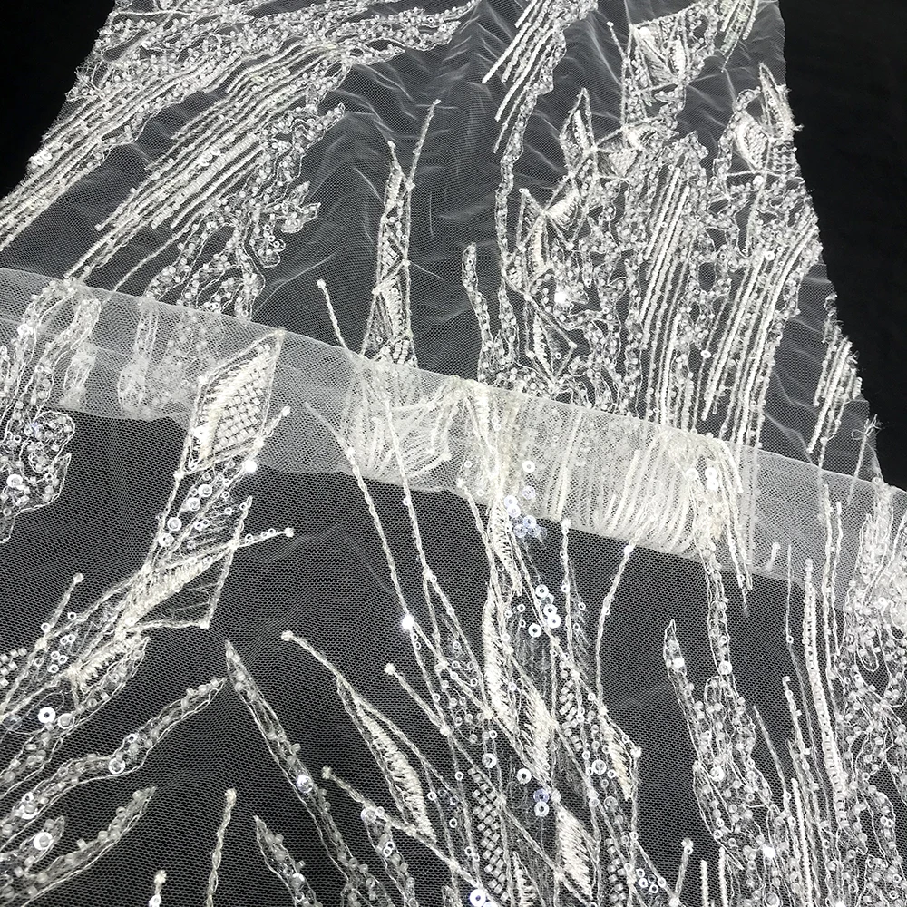 Bridal High Quality Crystal Sequin Transparent Embroidery Luxury Beading Lace Fabric Cloth for Sewing Women Wedding Party Dress
Bridal High Quality Crystal Sequin Transparent Embroidery Luxury Beading Lace Fabric Cloth for Sewing Women Wedding Party Dress