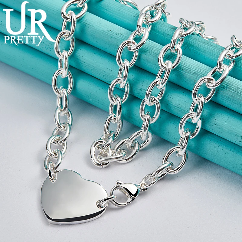 UPRETTY New 925 Sterling Silver Solid Love Heart Necklace 18 Inch Chain For Man Woman Party Wedding Engagement Charm Jewelry Gif
UPRETTY New 925 Sterling Silver Solid Love Heart Necklace 18 Inch Chain For Man Woman Party Wedding Engagement Charm Jewelry Gif