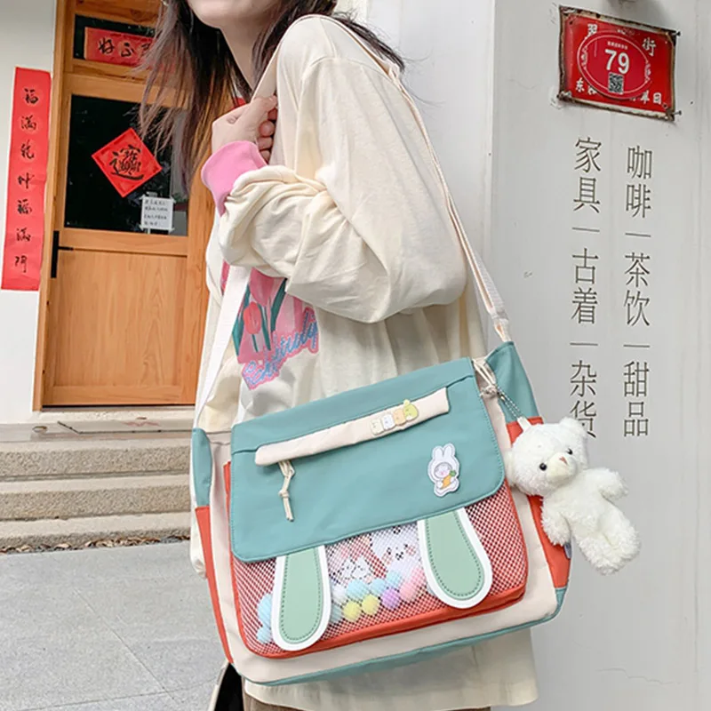 EST Casual Crossbody Girl Messenger Bag Kawaii Rabbit Cartoon Mesh Small Flap Shoulder Handbag Patchwork Cute Fashion Women Bags
EST Casual Crossbody Girl Messenger Bag Kawaii Rabbit Cartoon Mesh Small Flap Shoulder Handbag Patchwork Cute Fashion Women Bags