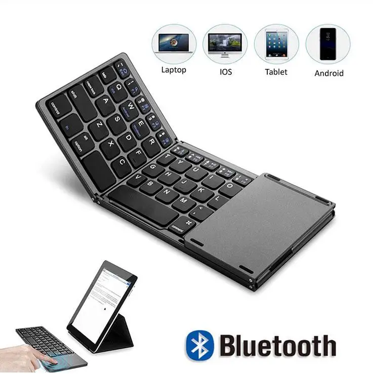 Bluetooth-клавиатура беспроводная трехскладная мини-клавиатура с сенсорной панелью для планшета, телефона, компьютера, отличная печать
Bluetooth-клавиатура беспроводная трехскладная мини-клавиатура с сенсорной панелью для планшета, телефона, компьютера, отличная печать
