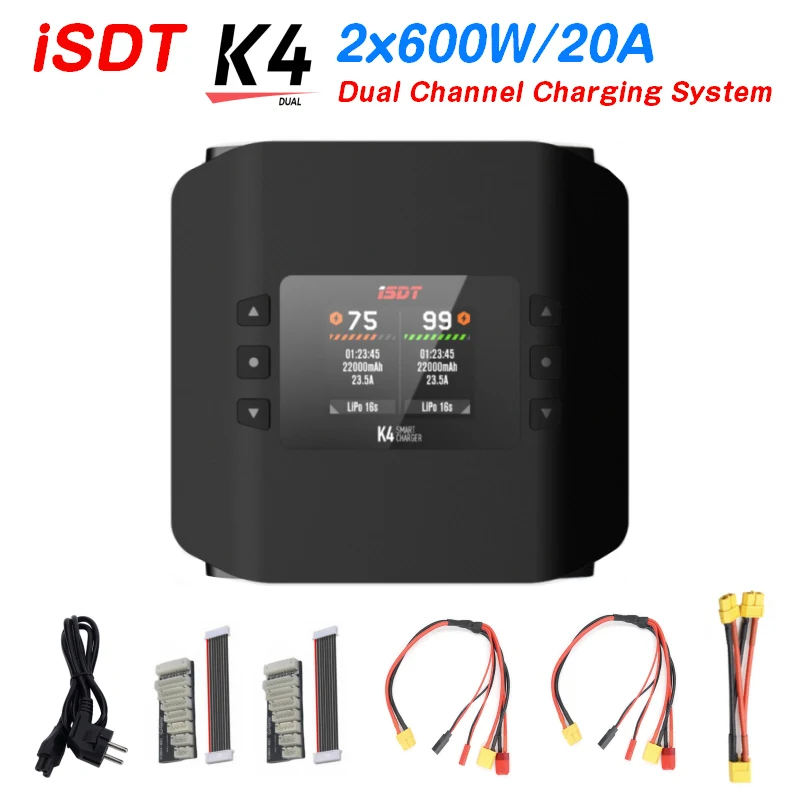 Умное зарядное устройство ISDT K4 1 ~ 8S, 20 А, 600 Вт, два режима переменного/постоянного тока
Умное зарядное устройство ISDT K4 1 ~ 8S, 20 А, 600 Вт, два режима переменного/постоянного тока