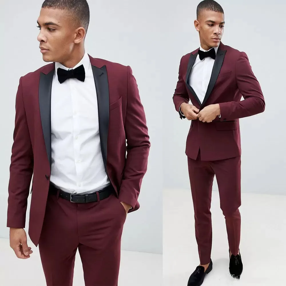 Burgundy Men's Wedding Dress Slim Fit Suits Formal Prom Brand Designer Sports Groomsman Tuxedos Suits (Jacket+Pants)Male Suit
Burgundy Men's Wedding Dress Slim Fit Suits Formal Prom Brand Designer Sports Groomsman Tuxedos Suits (Jacket+Pants)Male Suit