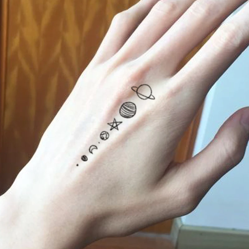 Temporary Tattoo Stickers Black Stars Planet Interstellar Galaxy Fake Tattoos Waterproof Tatoos Hand Small Size for Women Men
Temporary Tattoo Stickers Black Stars Planet Interstellar Galaxy Fake Tattoos Waterproof Tatoos Hand Small Size for Women Men