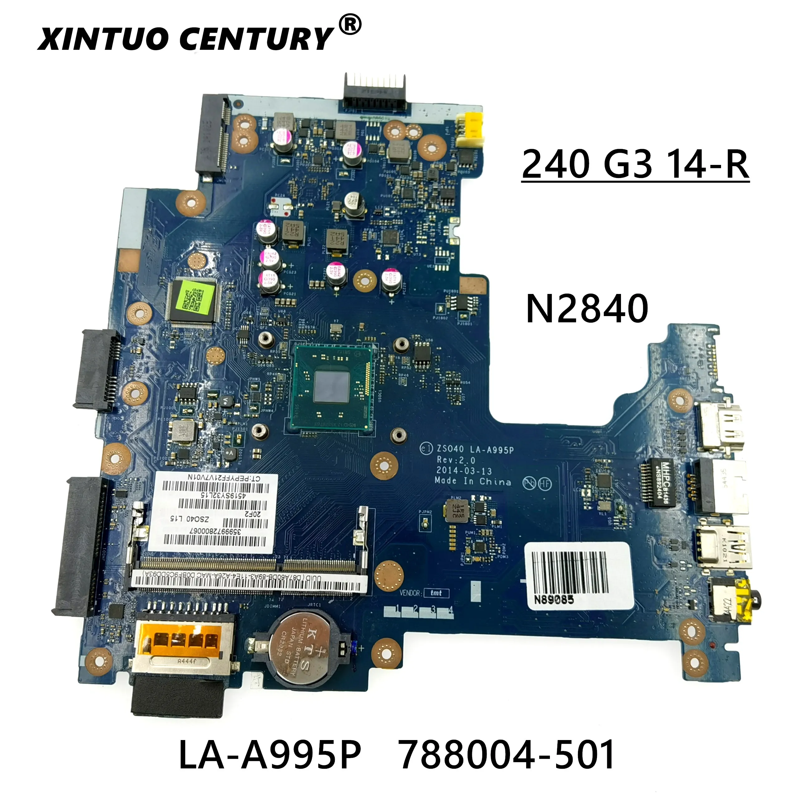 788004-501 788004-001 788004-601 для ноутбука HP 240 G3 14-R материнская плата ZS040 LA-A995P N2840 DDR3 100% протестированная работа
788004-501 788004-001 788004-601 для ноутбука HP 240 G3 14-R материнская плата ZS040 LA-A995P N2840 DDR3 100% протестированная работа