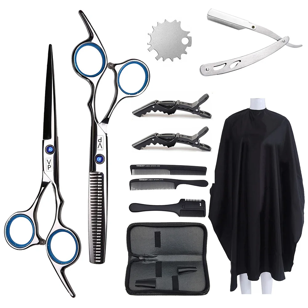 Professional Hairdressing Scissors Kit 6 Inch Stainless Steel Hair Scissors Tail Comb Hair Cloak Haircut Comb Styling Tool
Professional Hairdressing Scissors Kit 6 Inch Stainless Steel Hair Scissors Tail Comb Hair Cloak Haircut Comb Styling Tool