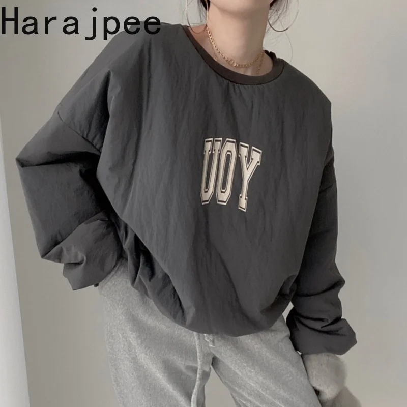 Harajpee Women Pullover All-match O-neck Letter Printing Loose Casual Long-sleeved Sweater 2021 Autumn Winter New Korean Chic
Harajpee Women Pullover All-match O-neck Letter Printing Loose Casual Long-sleeved Sweater 2021 Autumn Winter New Korean Chic