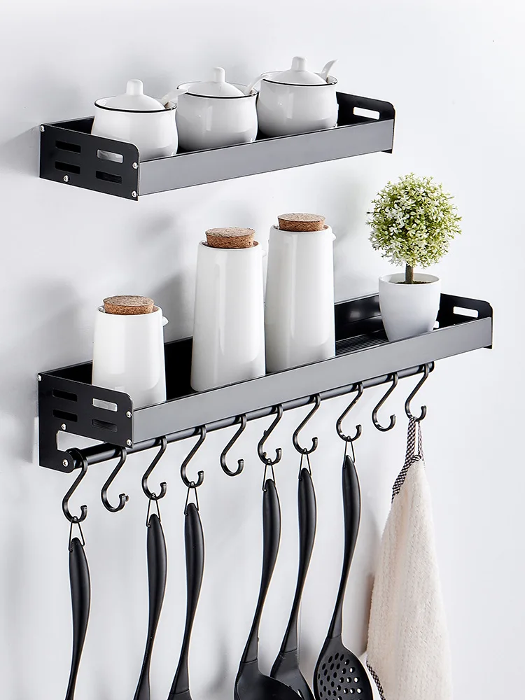 Multi-functional kitchen rack aluminum alloy hook seasoning storage rack multi-layer wall seasoning utensils
Multi-functional kitchen rack aluminum alloy hook seasoning storage rack multi-layer wall seasoning utensils