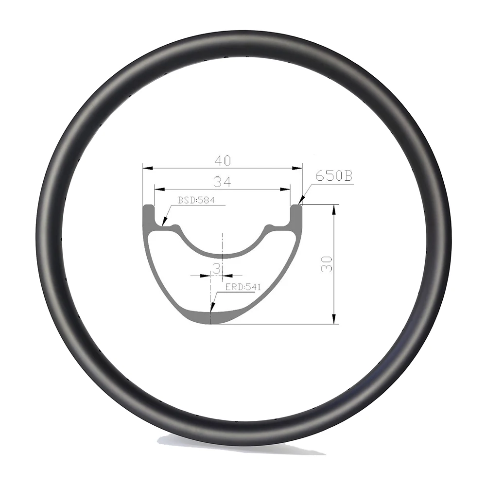 

Ассиметричный велосипедный карбоновый обод 27,5er 650B, ширина 40 мм, глубина 30 мм, для горных велосипедов DH XC AM 24 28 32 36H UD 3K 12K, бескамерные колеса