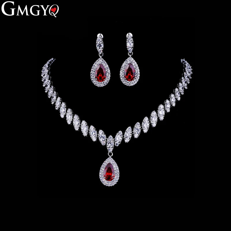 GMGYQ New Hot Sale Jewelry Zircon Water Drop Sets for Women Luxury Party Necklace Earrings
GMGYQ New Hot Sale Jewelry Zircon Water Drop Sets for Women Luxury Party Necklace Earrings