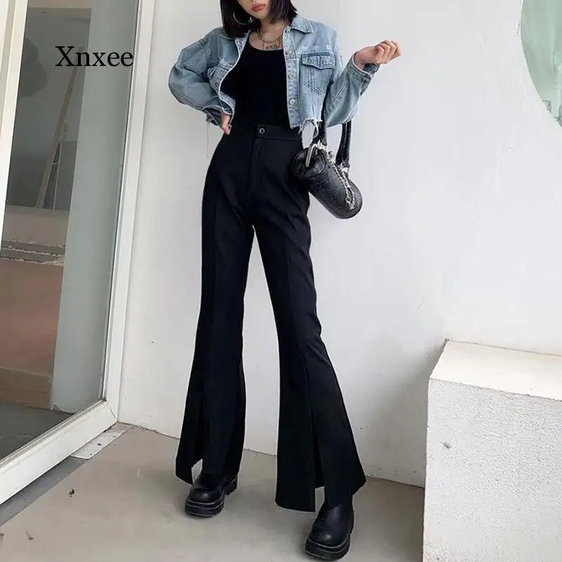 Women New Spring Split Flare Trousers High Waist Bandage Elegant Stretch Female Women Wash Denim Plus Size Wide Leg Slim Pants
Women New Spring Split Flare Trousers High Waist Bandage Elegant Stretch Female Women Wash Denim Plus Size Wide Leg Slim Pants