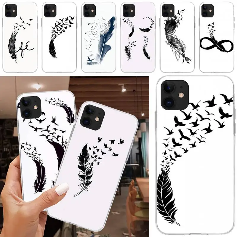 Feather Bird Phone Case Matching Coque Transparent For Iphone XR 11 12 13 Pro X XS Max 6 7 8 6s Plus SE2020 Case
Feather Bird Phone Case Matching Coque Transparent For Iphone XR 11 12 13 Pro X XS Max 6 7 8 6s Plus SE2020 Case