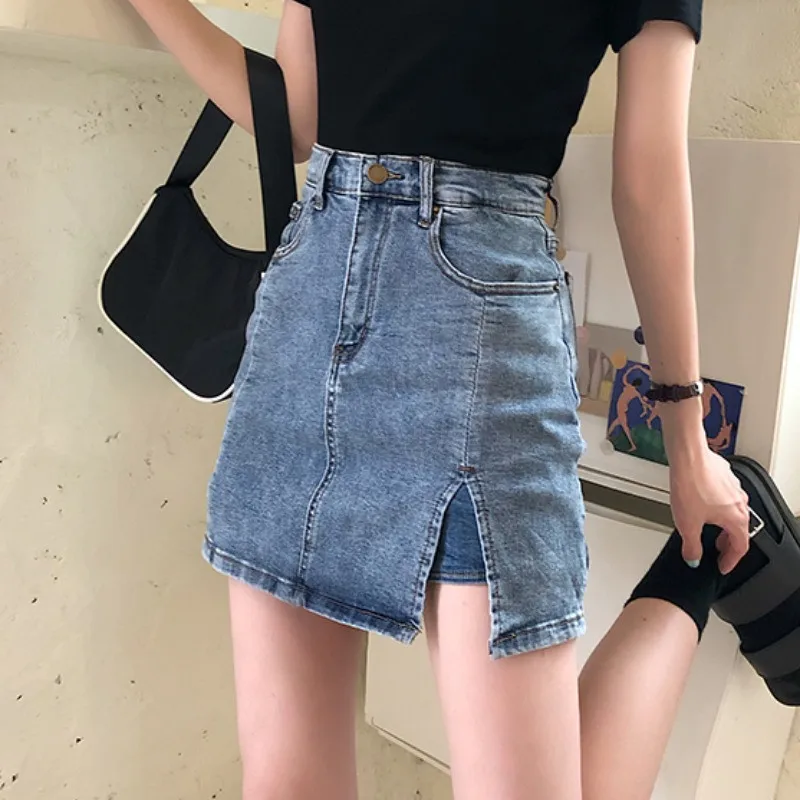 2020 new one step skirt split denim skirt a-line short skirt high waist hakama female summer skirt bag hip skirt
2020 new one step skirt split denim skirt a-line short skirt high waist hakama female summer skirt bag hip skirt