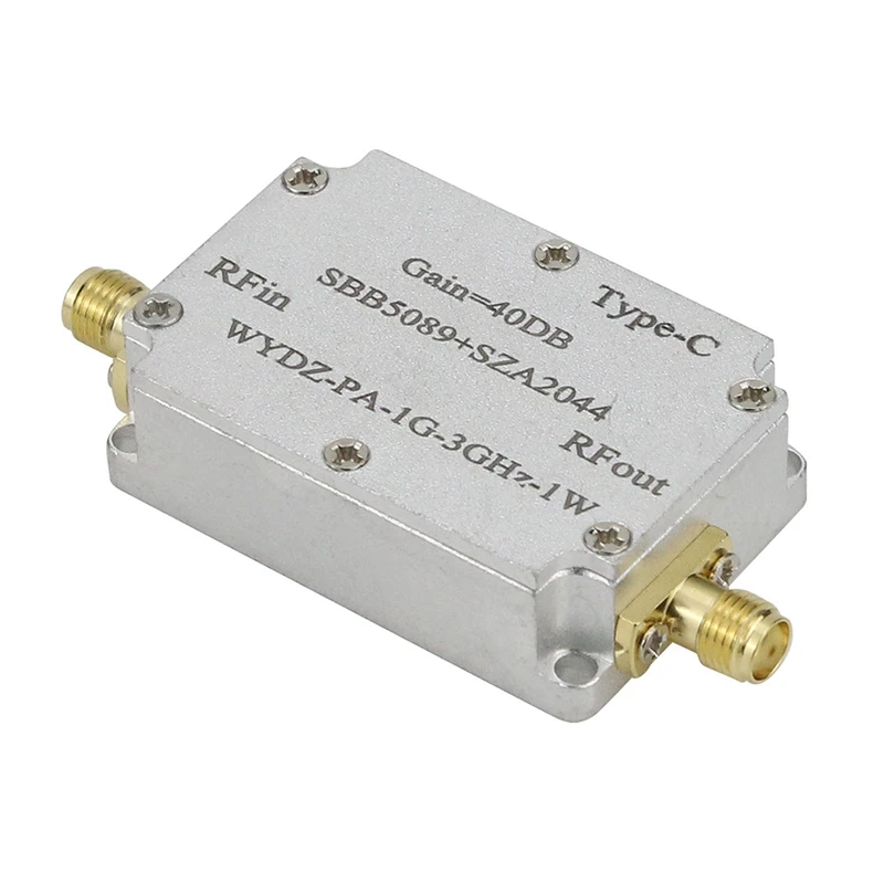 SBB5089+SZA2044 1000M TO 3000MHZ 2.4GHZ 1W Microwave RF Power Amplifier for 2.4G Wifi Jammer SDR Ham Radio AMP TYPE-C
SBB5089+SZA2044 1000M TO 3000MHZ 2.4GHZ 1W Microwave RF Power Amplifier for 2.4G Wifi Jammer SDR Ham Radio AMP TYPE-C