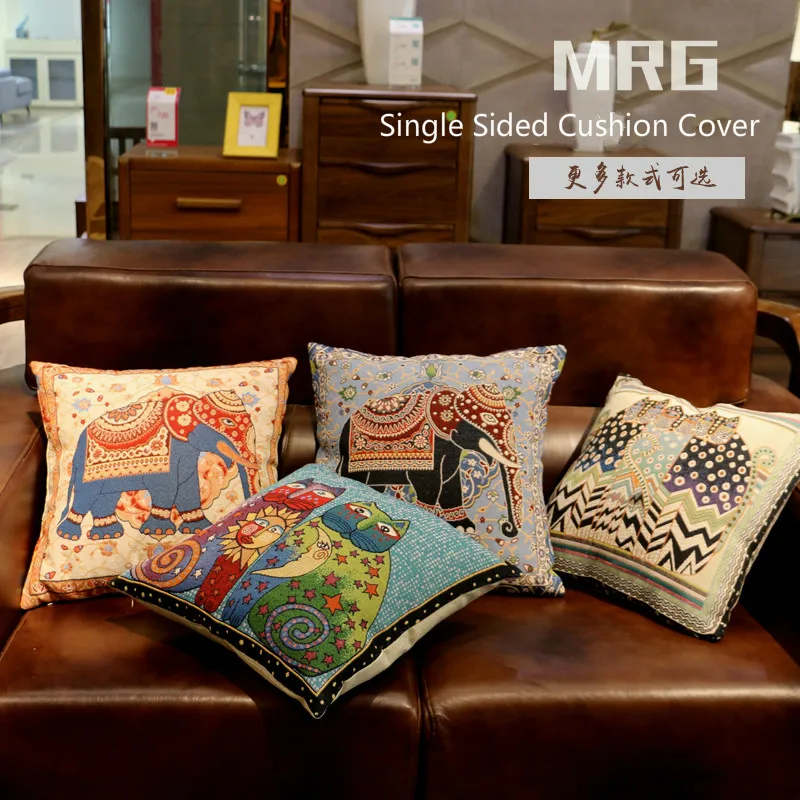 Ethnic Cushion Covers Jacquard Elephant Cat Decorative Cushion Cover for Seat Sofa Chair Single Sides Throw Pillow Cover 45x45CM
Ethnic Cushion Covers Jacquard Elephant Cat Decorative Cushion Cover for Seat Sofa Chair Single Sides Throw Pillow Cover 45x45CM