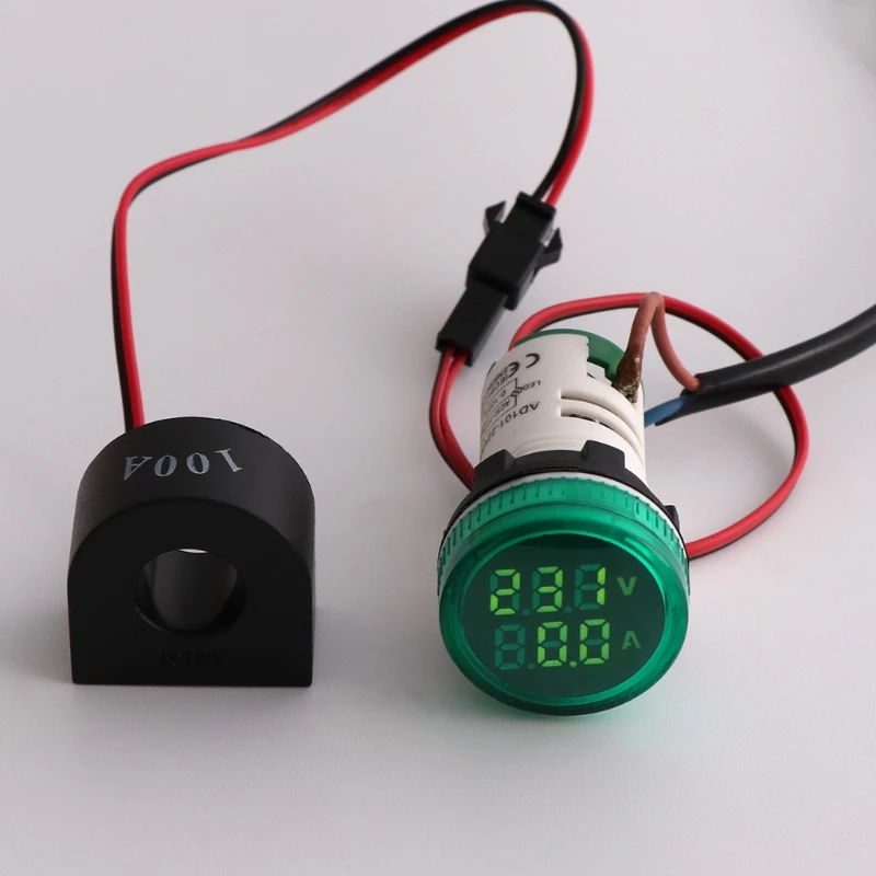 Digital Voltmeter Ammeter 22mm Round AC 50-500V 0-100A Voltage Volt Amp Monitor
Digital Voltmeter Ammeter 22mm Round AC 50-500V 0-100A Voltage Volt Amp Monitor