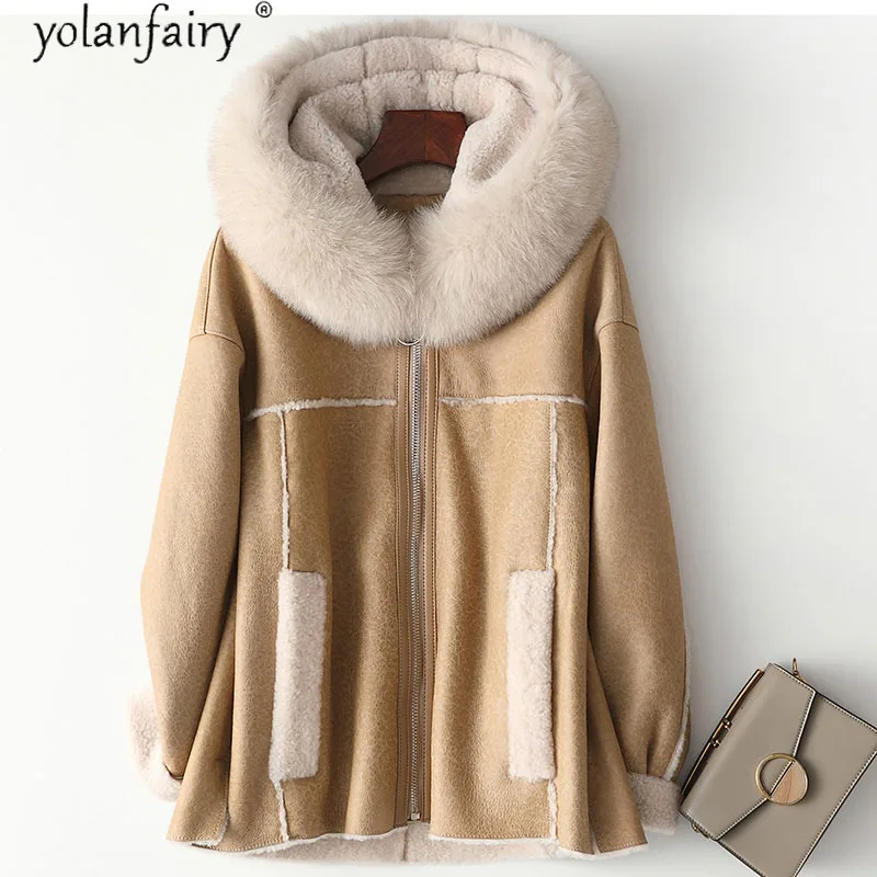 Natural Fur Coat Women Sheep Shearling Female Jacket Hooded Winter Clothes Fox Fur Collar 2020 Abrigo Mujer 0903007 Pph1573
Natural Fur Coat Women Sheep Shearling Female Jacket Hooded Winter Clothes Fox Fur Collar 2020 Abrigo Mujer 0903007 Pph1573