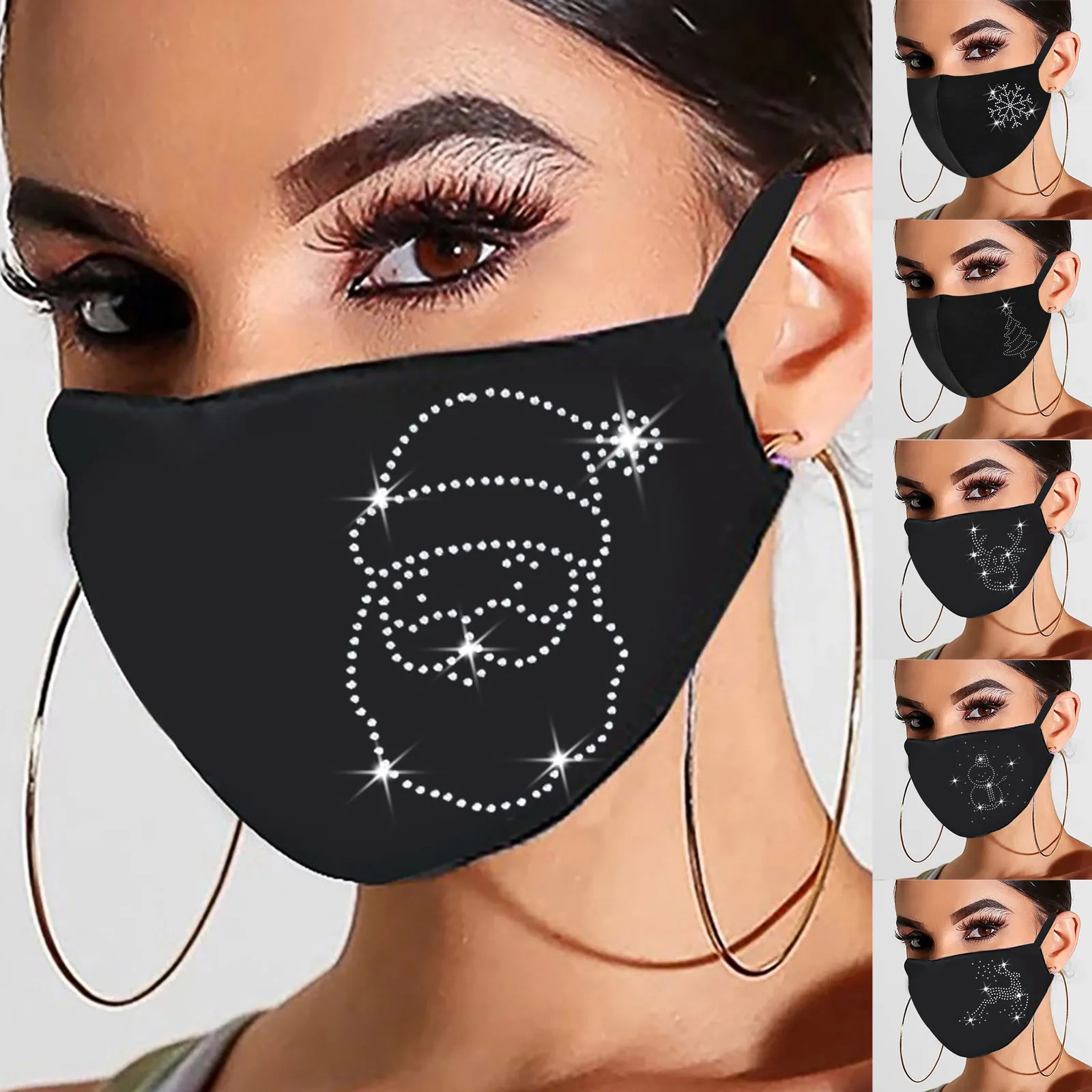 Women Reusable Outdoor Drill Breathable Fashion Ice Windproof Mask Letter E-lement Rhinestone Pattern Mask dustproof Cotton Mask
Women Reusable Outdoor Drill Breathable Fashion Ice Windproof Mask Letter E-lement Rhinestone Pattern Mask dustproof Cotton Mask
