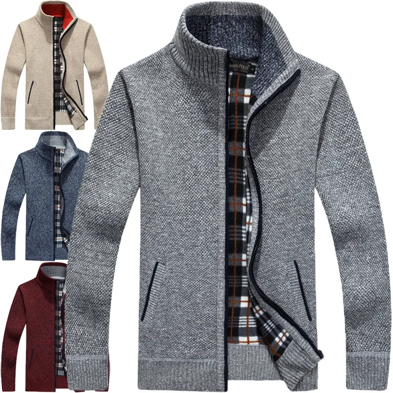 2020 New Autumn Winter Thick Men's Stand Collar Knitted Sweater Coat Long Sleeve Cardigan Fleece Causal Slim Plus Size Clothing
2020 New Autumn Winter Thick Men's Stand Collar Knitted Sweater Coat Long Sleeve Cardigan Fleece Causal Slim Plus Size Clothing