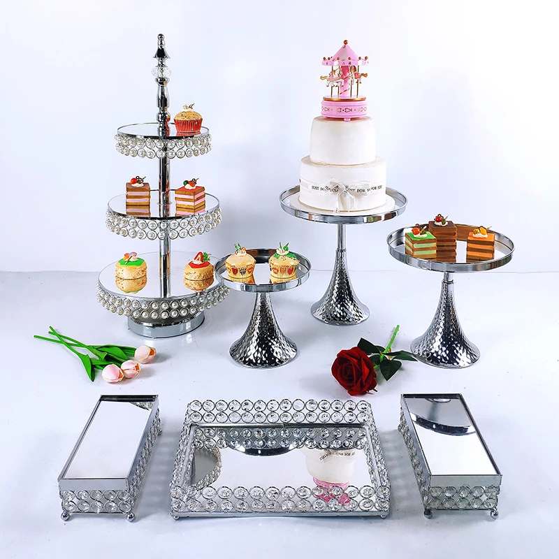 5-7pcs Silver Wedding Cake Stand Set Round Birthday Party Dessert Metal Cupcake Pedestal Display Plate Home Decor
5-7pcs Silver Wedding Cake Stand Set Round Birthday Party Dessert Metal Cupcake Pedestal Display Plate Home Decor