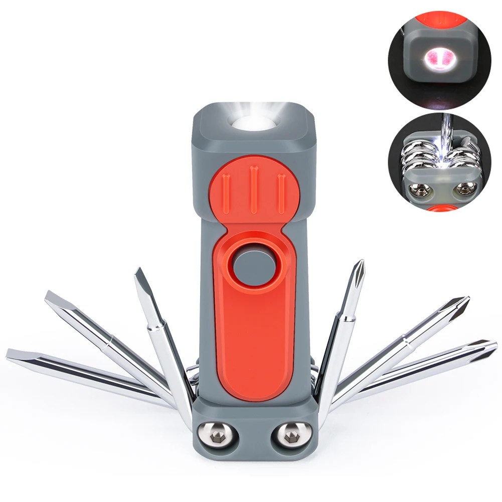 6 In 1 Multi Portable Screwdriver Folding Screwdriver Creative Gift With LED Torch Tools Light Up Flashlight Tool Set
6 In 1 Multi Portable Screwdriver Folding Screwdriver Creative Gift With LED Torch Tools Light Up Flashlight Tool Set
