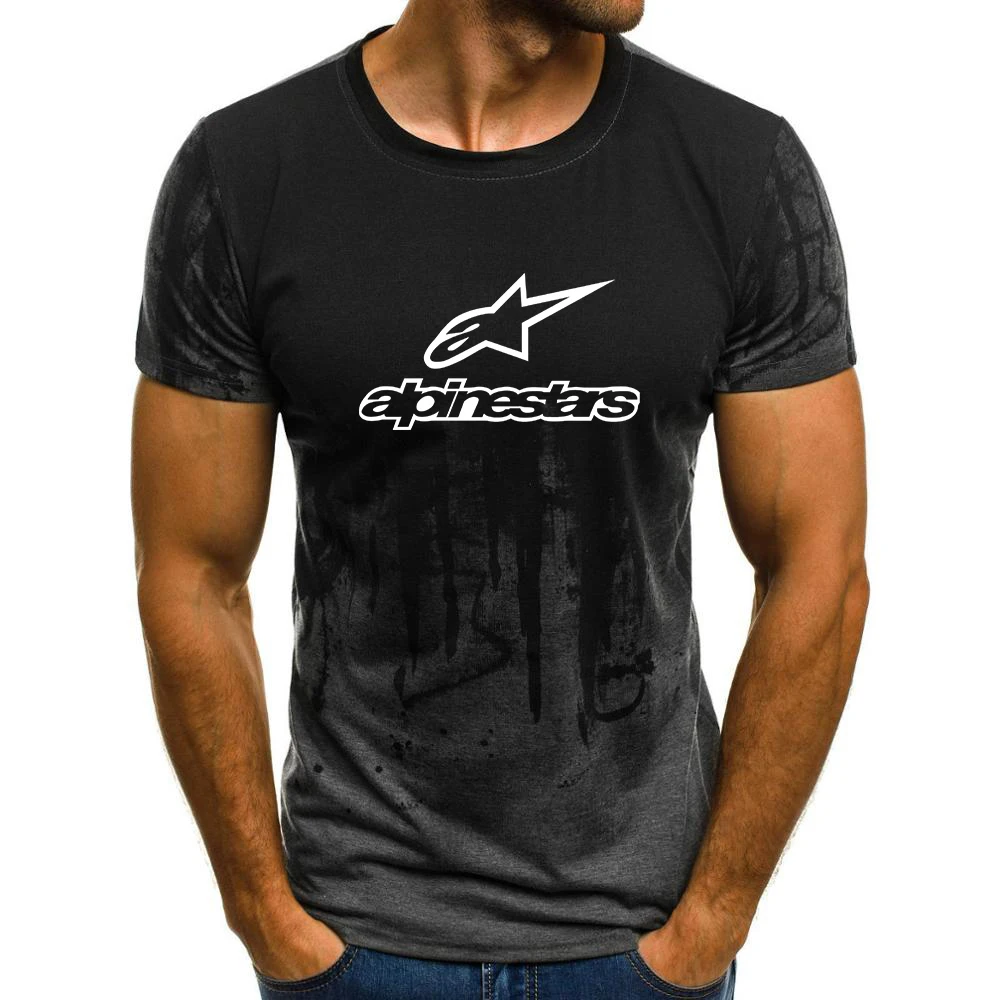 2021 Alpinestars Men's Fashion Top Summer T-Shirt 100% polyester Men's T-Shirt High Quality Short Sleeve Shirt