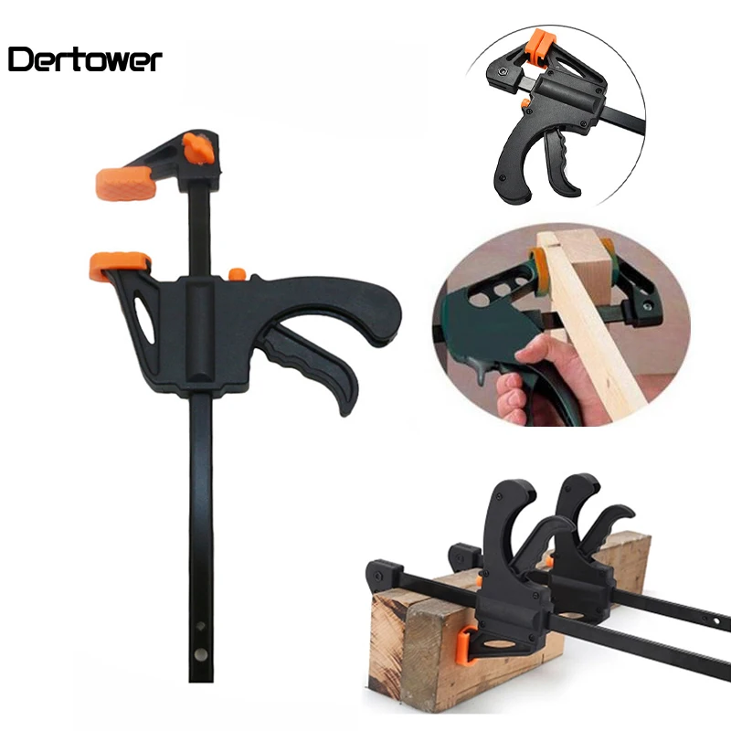4" Inch F Woodworking Clamp Clamping Device Adjustable DIY Carpentry Gadgets quick Ratchet Release Speed Squeeze hand tools DT6
4" Inch F Woodworking Clamp Clamping Device Adjustable DIY Carpentry Gadgets quick Ratchet Release Speed Squeeze hand tools DT6