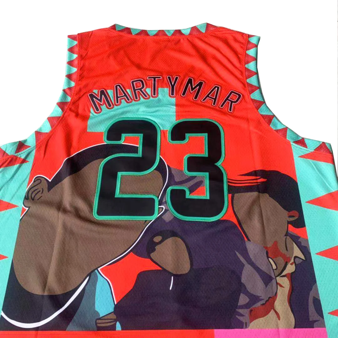 BG basketball jerseys MARTIN 23 MARTYMAR jersey Embroidery sewing Outdoor sportswear Hip-hop culture movie red summer 2021
BG basketball jerseys MARTIN 23 MARTYMAR jersey Embroidery sewing Outdoor sportswear Hip-hop culture movie red summer 2021