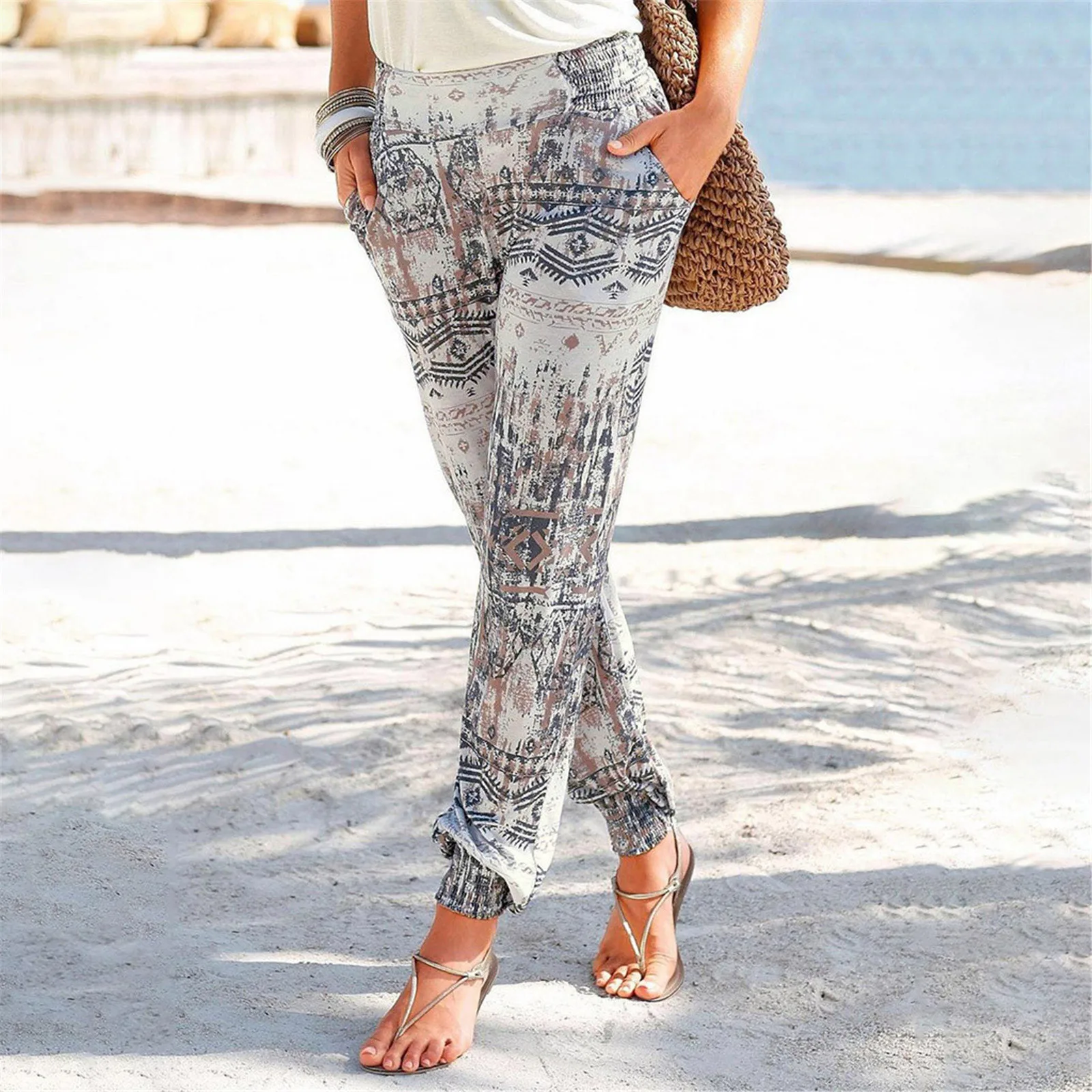 Women Vintage Loose Trouser With High Waist Appliques Printing Easy Trousers Long Pants Boho Beach Pockets Pants@Q
Women Vintage Loose Trouser With High Waist Appliques Printing Easy Trousers Long Pants Boho Beach Pockets Pants@Q