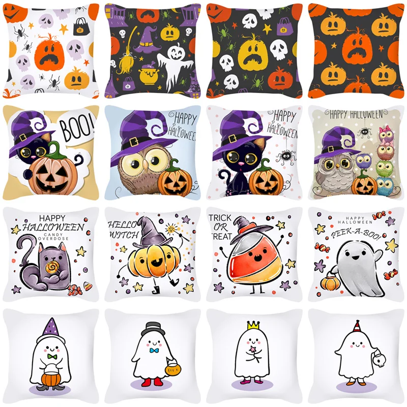 Happy Halloween Cushion Cover Ghost Pumpkin Demon Pillow Case 45x45CM Cartoon Horror Theme Halloween Home Party Sofa Decor
Happy Halloween Cushion Cover Ghost Pumpkin Demon Pillow Case 45x45CM Cartoon Horror Theme Halloween Home Party Sofa Decor