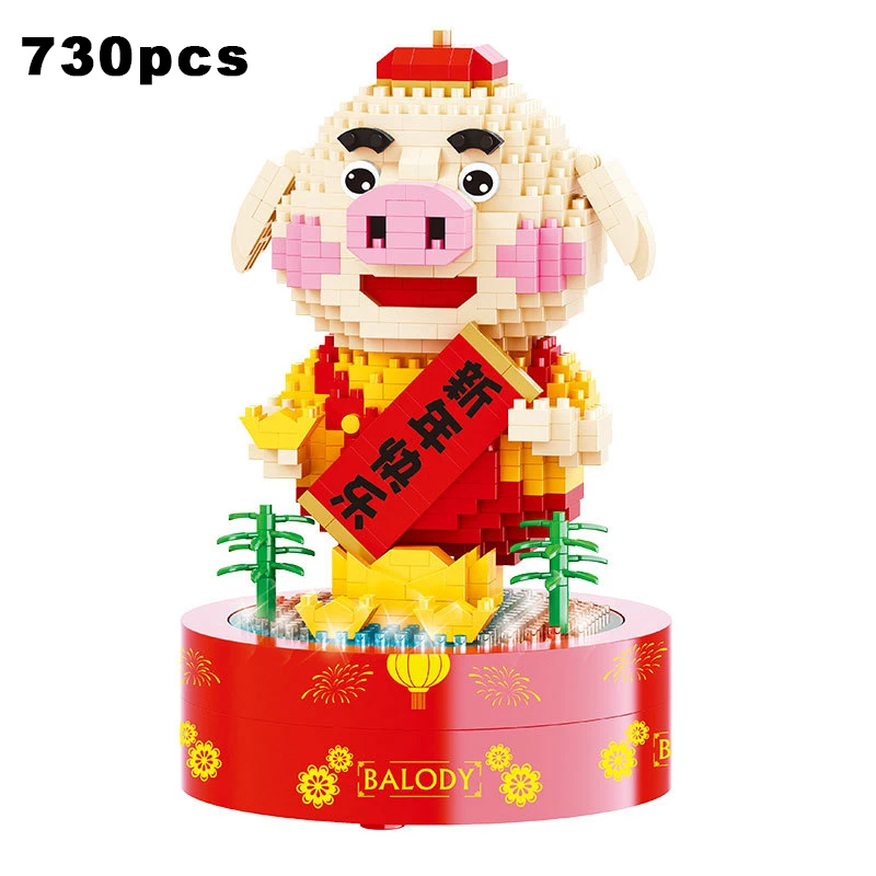 2021 New Lovely China Cartoon Animal Piggy Music Box Micro Diamond Block Pig Nanobrick Toy New Year Building With Light for Gift
2021 New Lovely China Cartoon Animal Piggy Music Box Micro Diamond Block Pig Nanobrick Toy New Year Building With Light for Gift