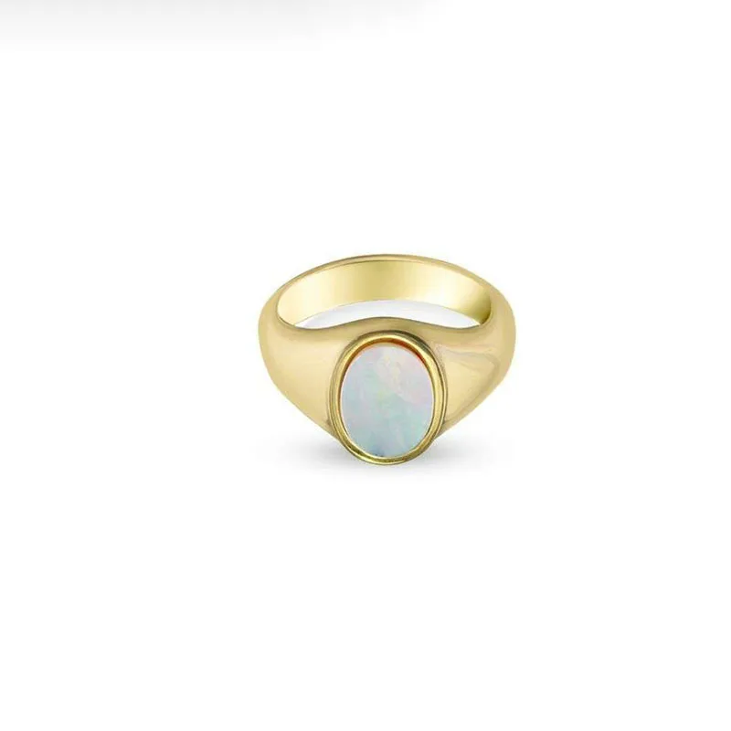Oval Geometric Trendy White Mother-of-pearl Stainless Steel Gold Plated Ring Female Niche Simple Retro Glossy Index Finger Ring
Oval Geometric Trendy White Mother-of-pearl Stainless Steel Gold Plated Ring Female Niche Simple Retro Glossy Index Finger Ring