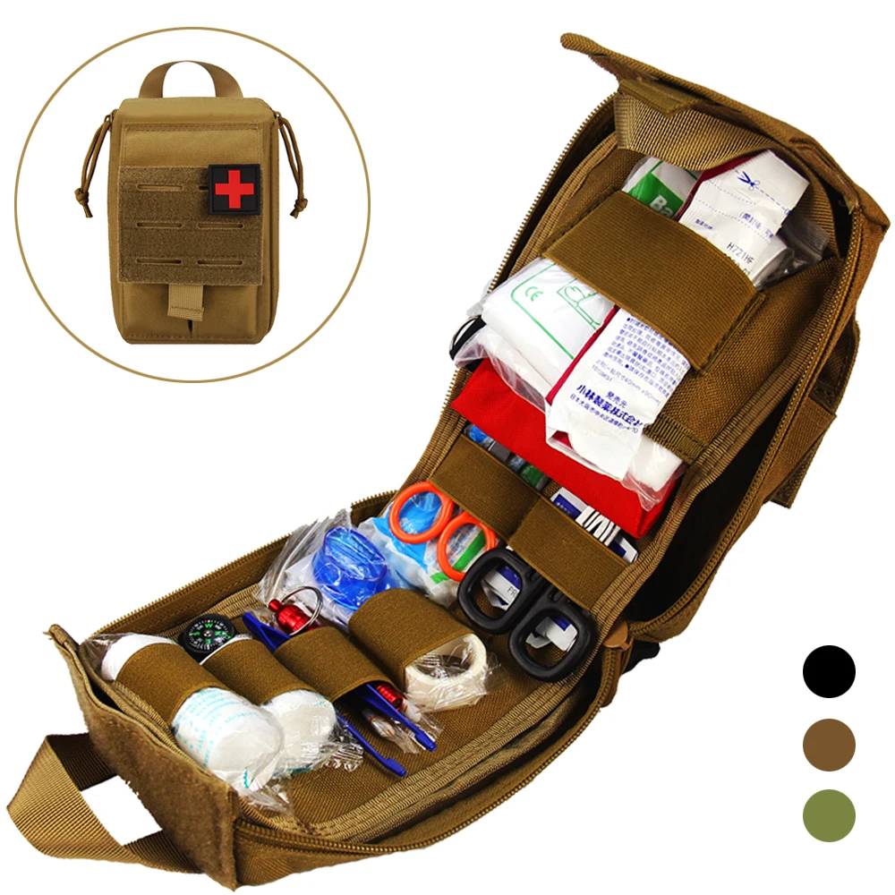 

1000D Nylon Tactical Molle First Aid Kit Survival Bag Emergency Pouch Military Outdoor Travel Waist Pack Camping Lifesaving Case