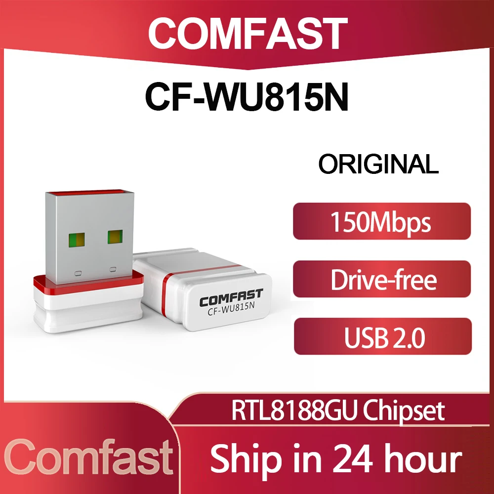 

COMFAST CF-WU815N Wireless Network Card USB WiFi Receiver Adaptador 150Mbps Free Driver 802.11b/g/n Wireless WiFi Receiver