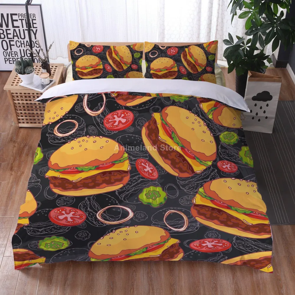 Delicious Food Pizza Hamburg 3D Print Comforter Bedding Set Duvet Cover Sets Pillowcase Twin Full Queen King Size Home Textile
Delicious Food Pizza Hamburg 3D Print Comforter Bedding Set Duvet Cover Sets Pillowcase Twin Full Queen King Size Home Textile