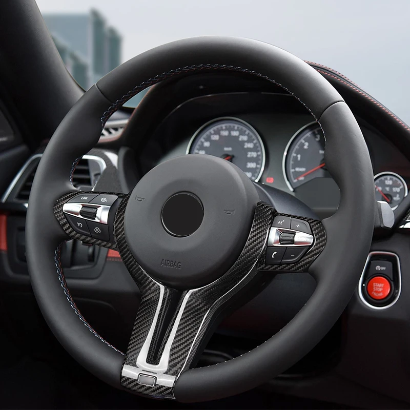Black Dry carbon fiber Steering wheel trim cover Car interior Auto Parts For BMW M2 M3 M4 M5 M6 X5M X6M
Black Dry carbon fiber Steering wheel trim cover Car interior Auto Parts For BMW M2 M3 M4 M5 M6 X5M X6M