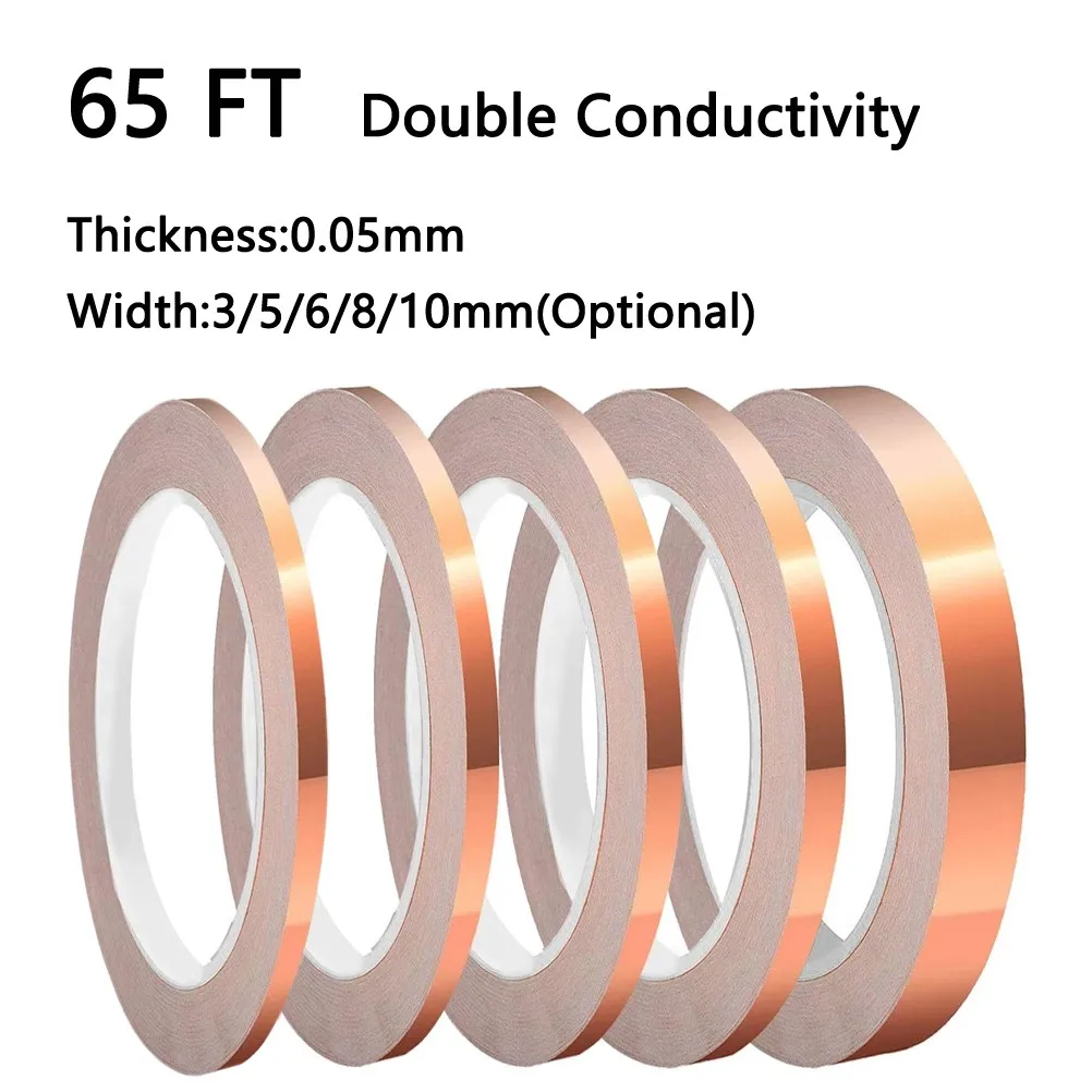 65FT Double Conductive Copper Foil Tape EMI ShieldingConductiveTape Multipurpose Double Conductive Copper Foil Tap Adhesive Tap
65FT Double Conductive Copper Foil Tape EMI ShieldingConductiveTape Multipurpose Double Conductive Copper Foil Tap Adhesive Tap