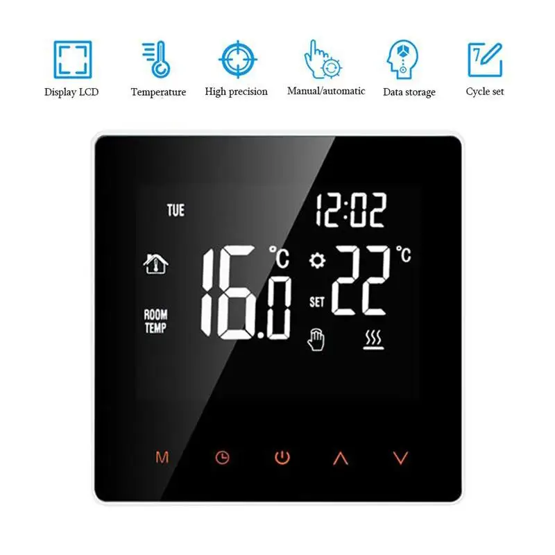 Smart Thermostat LCD Touch Screen Electric Floor Heating Temperature Remote Controller For Home 3A 16A NO WiFi Electric Heating
Smart Thermostat LCD Touch Screen Electric Floor Heating Temperature Remote Controller For Home 3A 16A NO WiFi Electric Heating
