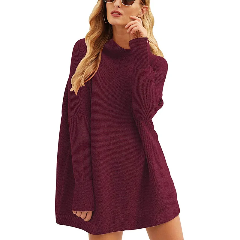Women High Quality Turtleneck Bat Sleeve Drop Shoulder Pullover Sweater Fashion Casual Long Knitwear
Women High Quality Turtleneck Bat Sleeve Drop Shoulder Pullover Sweater Fashion Casual Long Knitwear