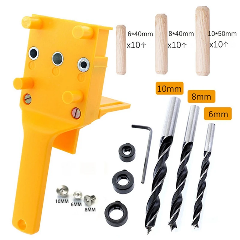 41Pcs Dowel Jig 6 8 10mm Wood HSS Drill Bits Woodworking Jig ABS Plastic Pocket Hole Jig Drill Guide Tool for Carpentry
41Pcs Dowel Jig 6 8 10mm Wood HSS Drill Bits Woodworking Jig ABS Plastic Pocket Hole Jig Drill Guide Tool for Carpentry