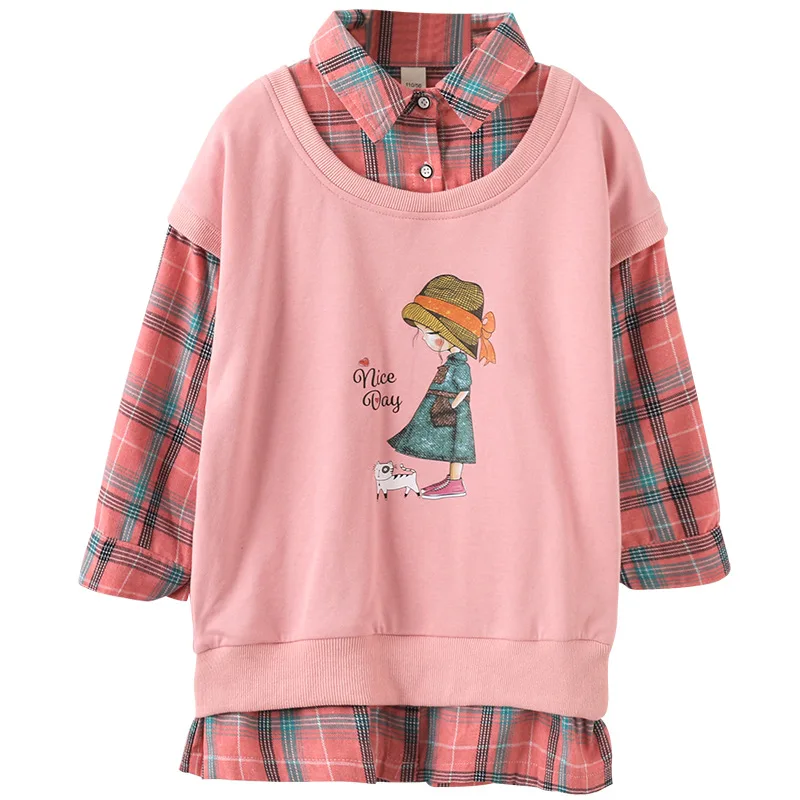 Girls' spring Korean fake two pieces of children's new baby girls' fashion children's top
Girls' spring Korean fake two pieces of children's new baby girls' fashion children's top