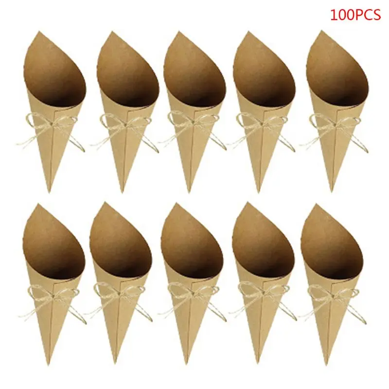 100pcs Creative Vintage kraft Paper cylinder Confetti Cones Wedding Party Supplies
100pcs Creative Vintage kraft Paper cylinder Confetti Cones Wedding Party Supplies