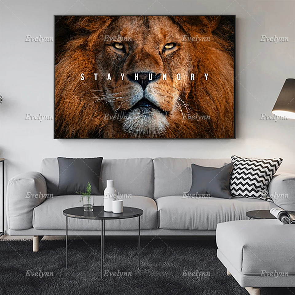 Lion "Stay Hungry" Quote Modern Motivational/Inspirational Canvas Print Poster Wall Art Office Bedroom Home Decor Painting Frame
Lion "Stay Hungry" Quote Modern Motivational/Inspirational Canvas Print Poster Wall Art Office Bedroom Home Decor Painting Frame