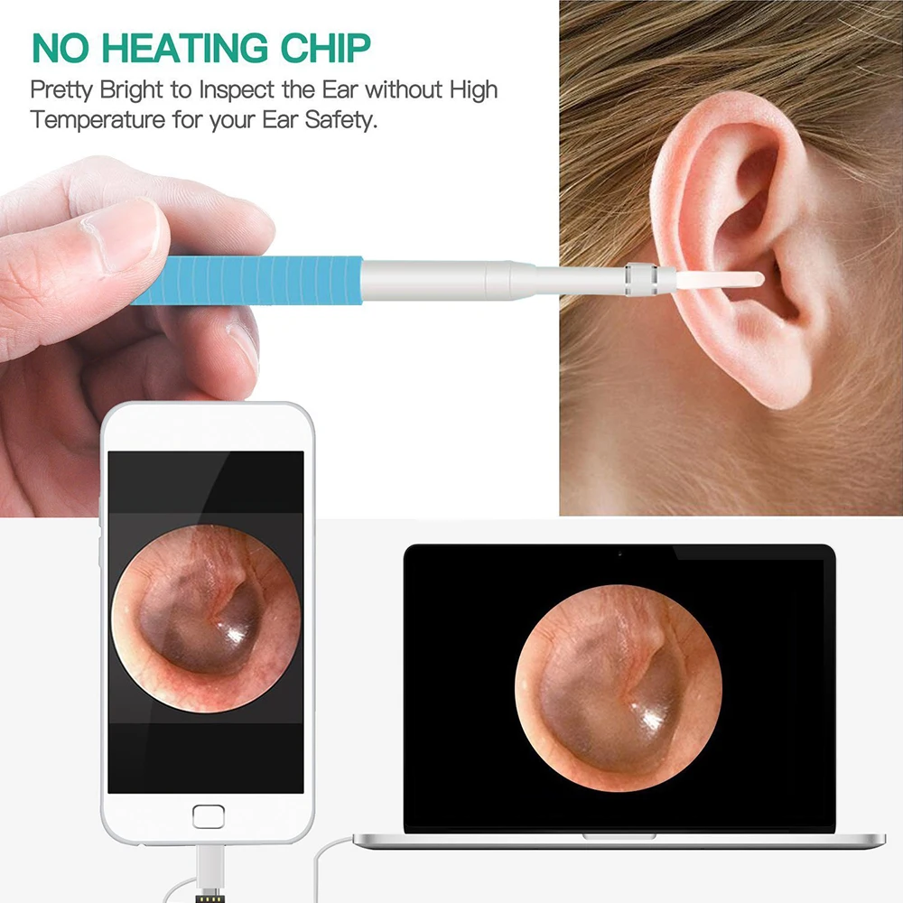 In Ear Cleaning Endoscope USB Visual Ear Spoon 5.5mm 0.3MP Mini Camera Android PC Ear pick Otoscope Borescope Tool Health Care
In Ear Cleaning Endoscope USB Visual Ear Spoon 5.5mm 0.3MP Mini Camera Android PC Ear pick Otoscope Borescope Tool Health Care