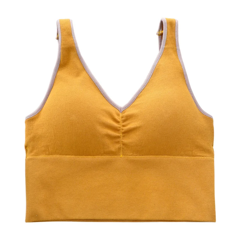 Latex Bra Pad Underwear Women New V-neck Vest Beauty Back No Steel Ring Wrapped Chest Yoga Fitness Running Cotton Sports Bra I41
Latex Bra Pad Underwear Women New V-neck Vest Beauty Back No Steel Ring Wrapped Chest Yoga Fitness Running Cotton Sports Bra I41