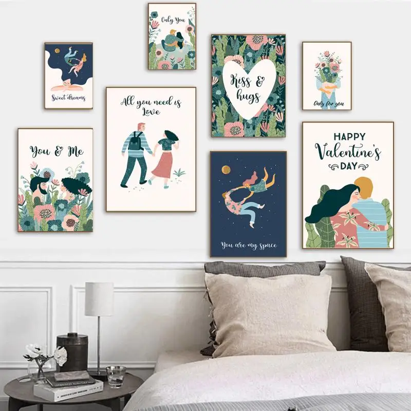 Romantic Couple Illustration Canvas Painting Valentine's Day Flower Wedding Decoration Poster Print Wall Picture Warm Home Decor
Romantic Couple Illustration Canvas Painting Valentine's Day Flower Wedding Decoration Poster Print Wall Picture Warm Home Decor