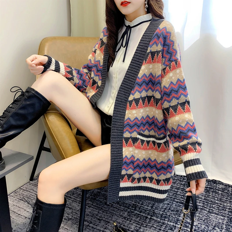 Cardigan Sweater Korean 2020 New Autumn Soft Cashmere Loose Single-breasted Knitted V-Neck Winter Streetwear Chic Argyle Sweater
Cardigan Sweater Korean 2020 New Autumn Soft Cashmere Loose Single-breasted Knitted V-Neck Winter Streetwear Chic Argyle Sweater