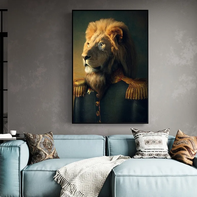 Lion General Classical Art Paintings Print On Canvas Art Posters and Prints Ainmals in a Suit Nordic Wall Art Pictures Cuadros
Lion General Classical Art Paintings Print On Canvas Art Posters and Prints Ainmals in a Suit Nordic Wall Art Pictures Cuadros