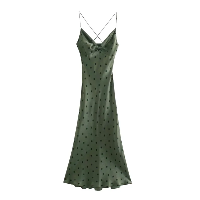 2021 New Women Chic Fashion With Knot Polka Dot Midi Dress Vintage Backless Cross Thin Straps Female Dresses Vestidos Mujer
2021 New Women Chic Fashion With Knot Polka Dot Midi Dress Vintage Backless Cross Thin Straps Female Dresses Vestidos Mujer