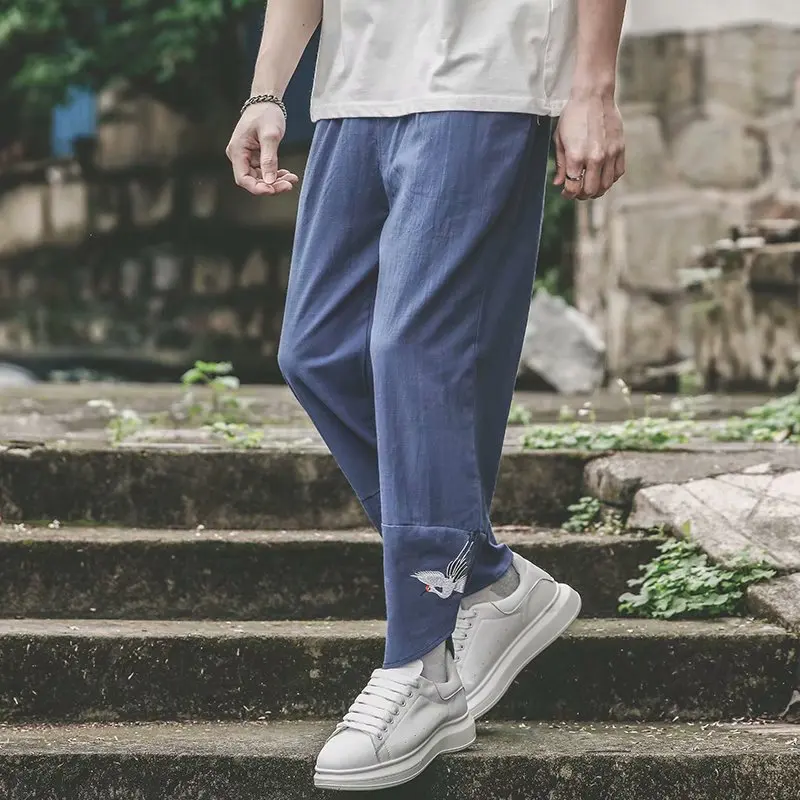 2020 Male Sweatpants Joggers Summer Chinese Style Mens Polyester Loose Sweatpants Men Solid Harajuku Streetwear Harem Pants 
2020 Male Sweatpants Joggers Summer Chinese Style Mens Polyester Loose Sweatpants Men Solid Harajuku Streetwear Harem Pants